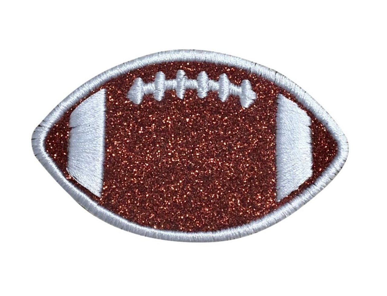 2" Glitter Football, Sports, Embroidered, Iron on Patch